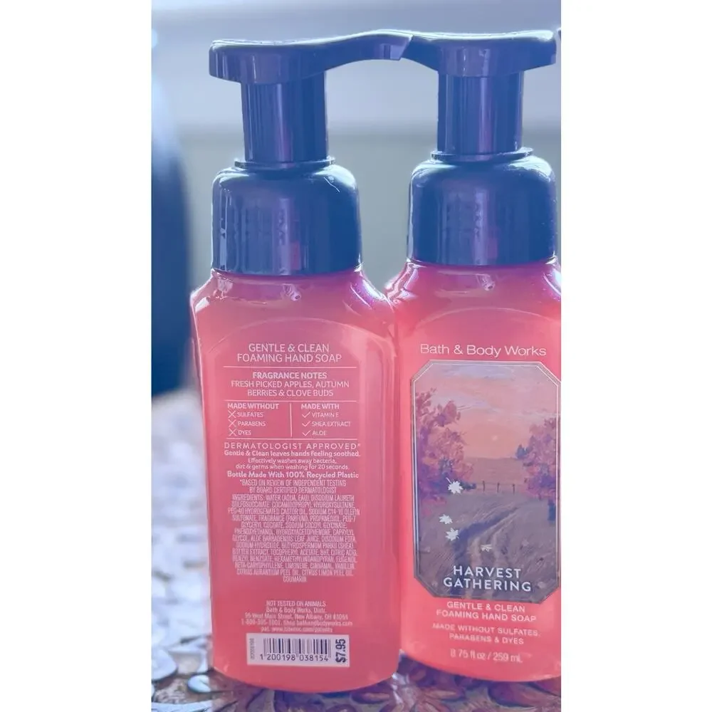 Bath & Body Works 8.75 oz Harvest Gathering Gentle & Clean Foaming Hand Soap x4